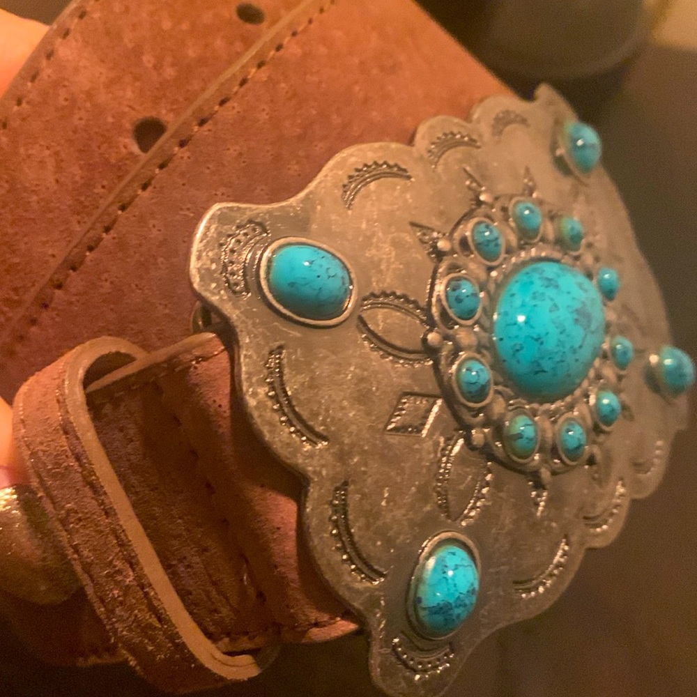Genuine Leather Southwestern Belt Size S/M - Picture 5 of 12
